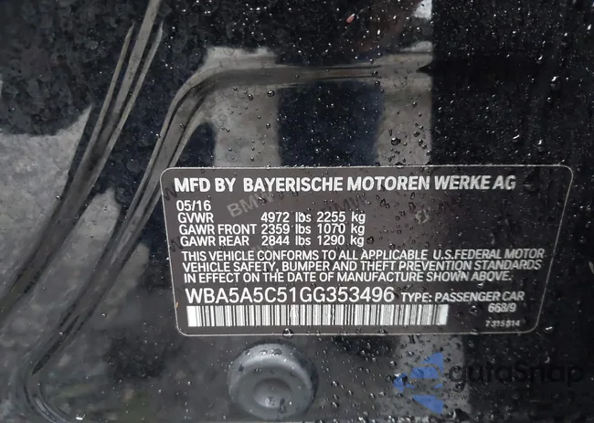 WBA5A5C51GG353496: 43552689