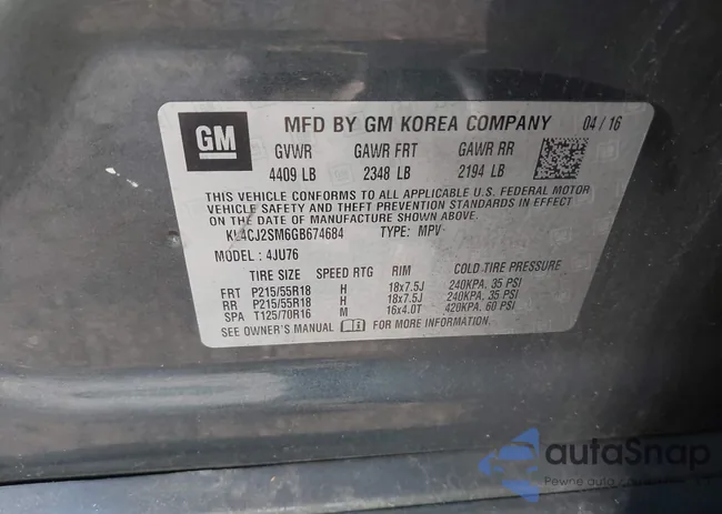 KL4CJ2SM6GB674684: 43552741