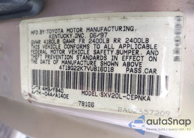 4T1BG22K7VU816018: 43552755