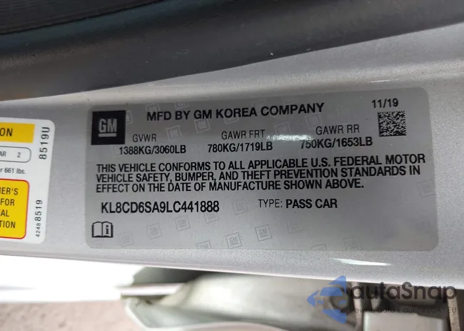 KL8CD6SA9LC441888: 43551996