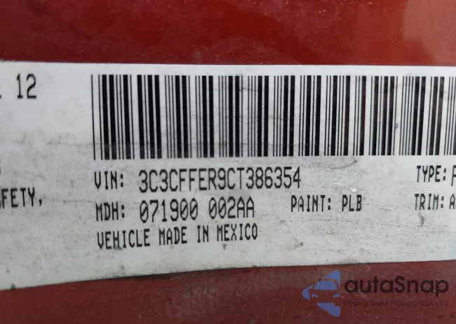 3C3CFFER9CT386354: 43552145