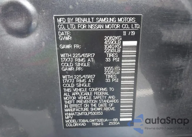 KNMAT2MT0LP530153: 43552161