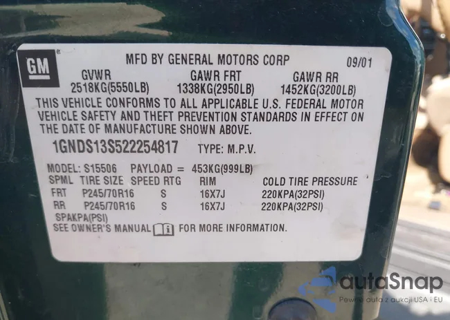 1GNDS13S522254817: 43552958