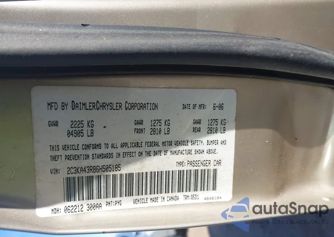 2C3KA43R86H505185: 43553025