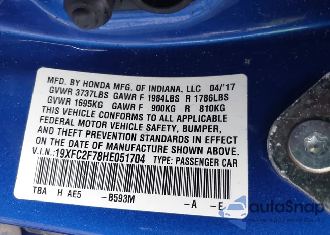 19XFC2F78HE051704: 43553082