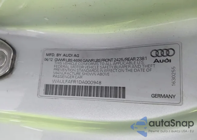 WAULFAFR1DA000948: 43553199