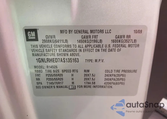 1GNLRHED7AS135163: 43554401