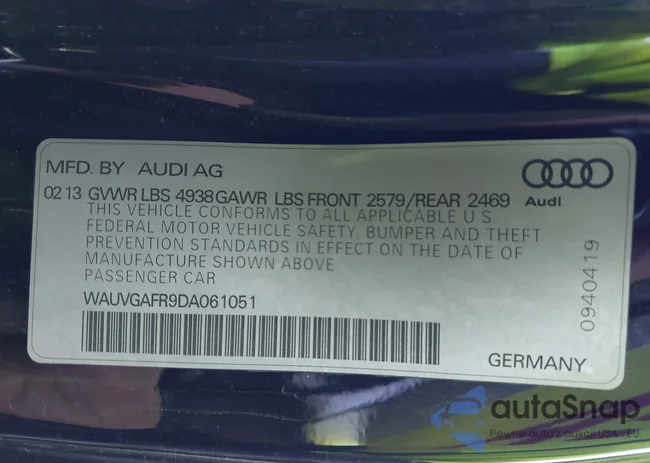 WAUVGAFR9DA061051: 43554528