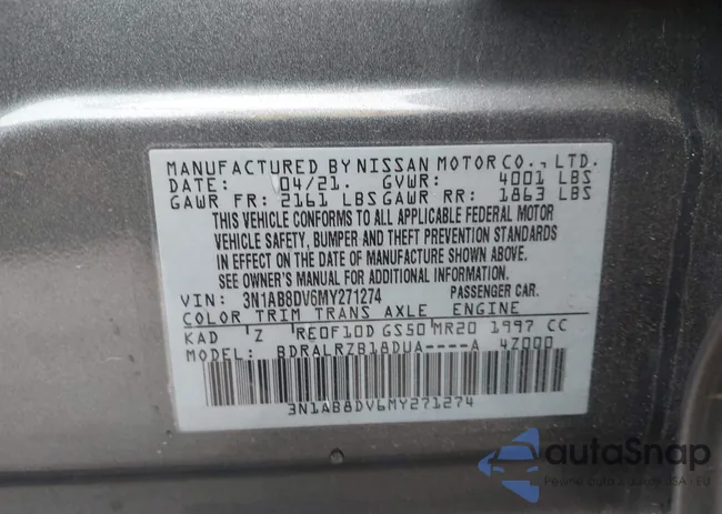 3N1AB8DV6MY271274: 43554559