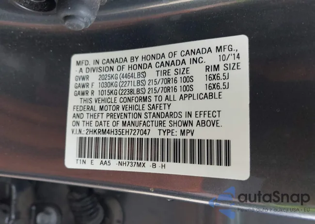 2HKRM4H35EH727047: 43554718