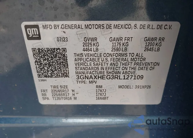 3GNAXHEG3RL127109: 43554745