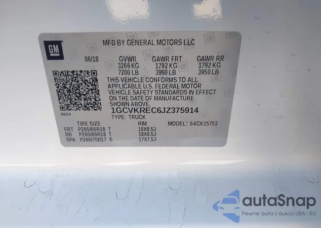 1GCVKREC6JZ375914: 43554902