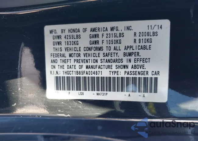 1HGCT1B85FA004871: 43554337