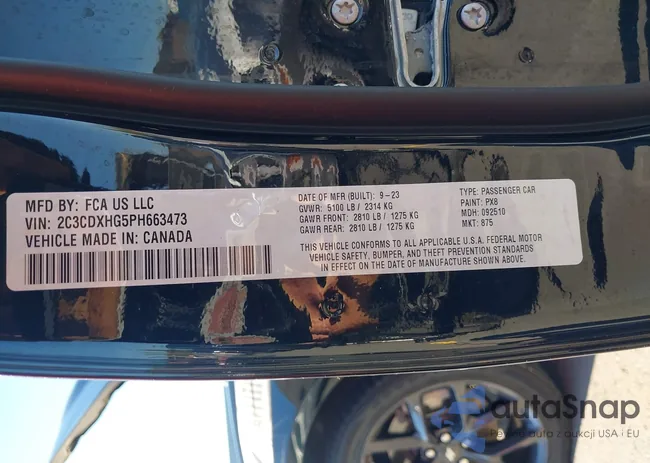 2C3CDXHG5PH663473: 43555550