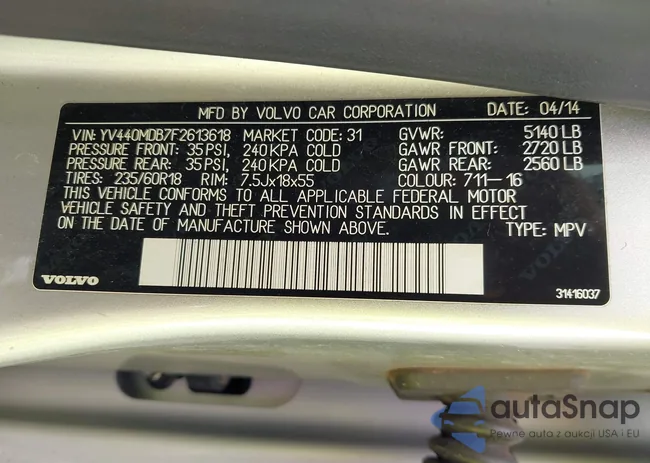 YV440MDB7F2613618: 43555600