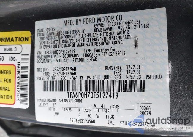 1FA6P0H70F5127419: 43555631