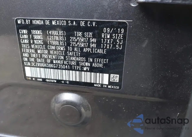 3CZRU6H38KG735041: 43555733