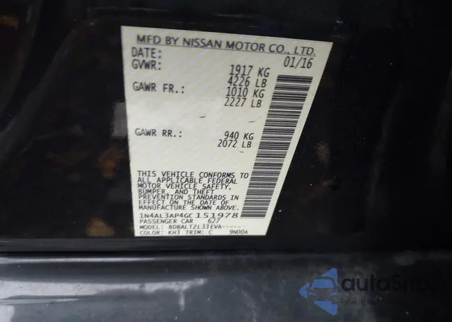 1N4AL3AP4GC151978: 43555853