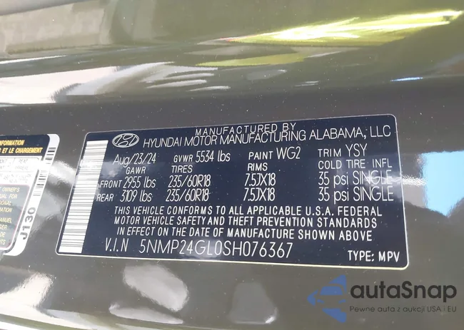 5NMP24GL0SH076367: 43555933