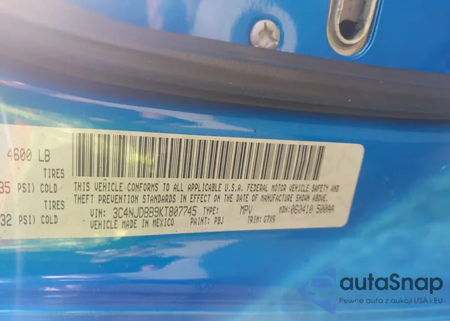 3C4NJDBB9KT807745: 43555950