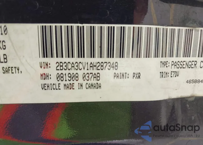 2B3CA3CV1AH287348: 43554979