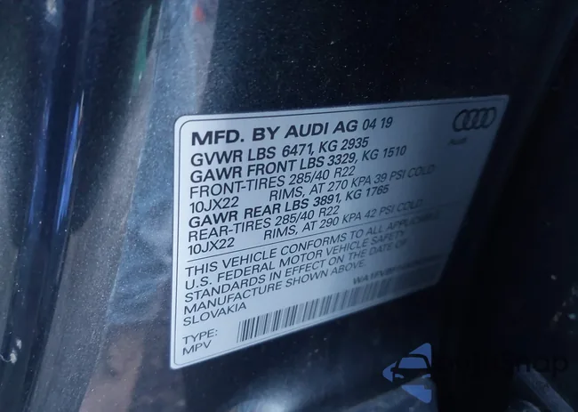 WA1FVBF14KD036562: 43554984