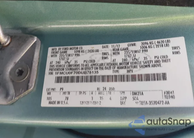 1FMCU0F70DUB78135: 43555088