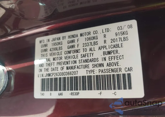 JHMCP26308C066207: 43555089