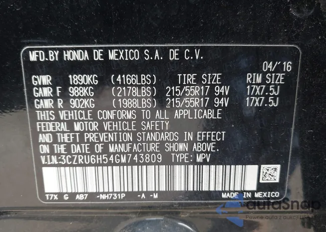 3CZRU6H54GM743809: 43555207