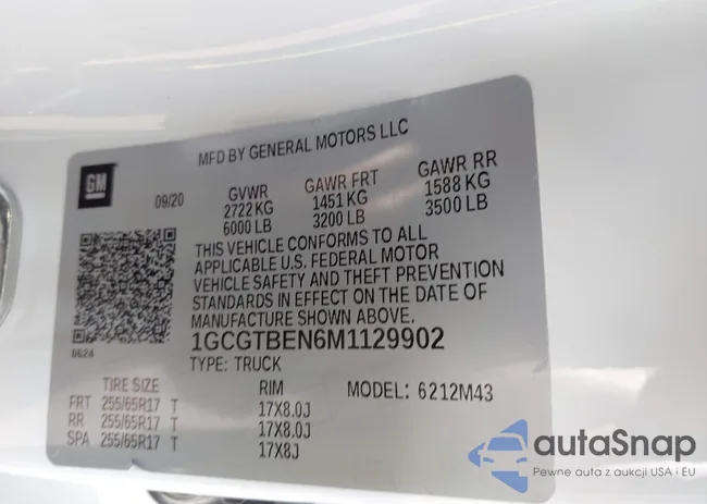 1GCGTBEN6M1129902: 43556456