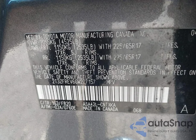 2T3ZFREV6GW277157: 43556569