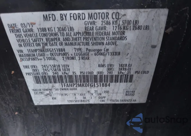 1FAHP2MK0FG151884: 43556689