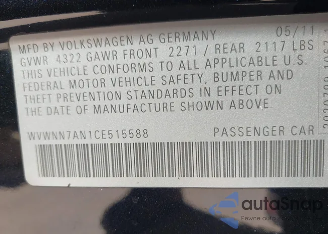 WVWNN7AN1CE515588: 43556817