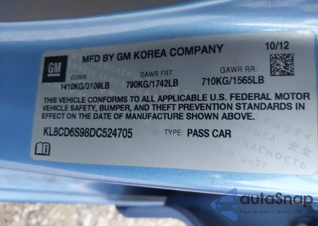 KL8CD6S98DC524705: 43556865