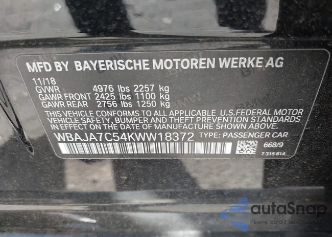 WBAJA7C54KWW18372: 43556902