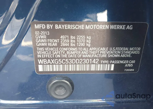 WBAXG5C53DD230142: 43556915