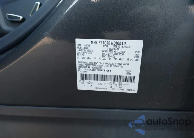 1FM5K8GT2GGC83254: 43556203