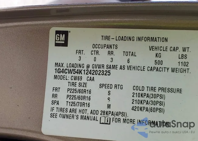 1G4CW54K124202325: 43556226