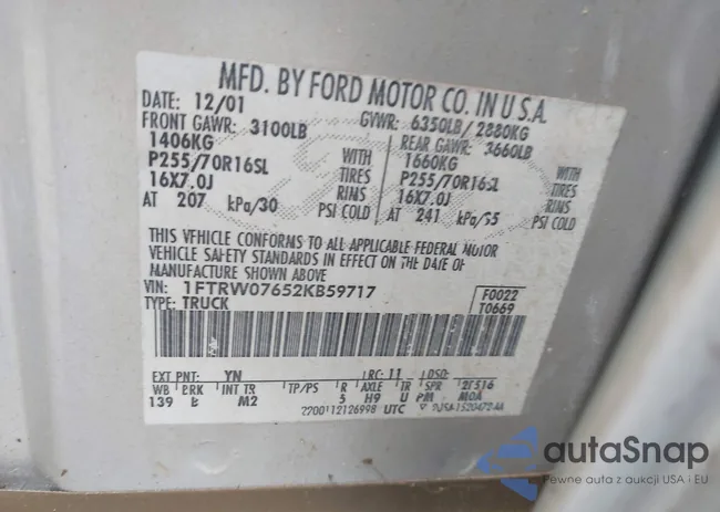 1FTRW07652KB59717: 43556246