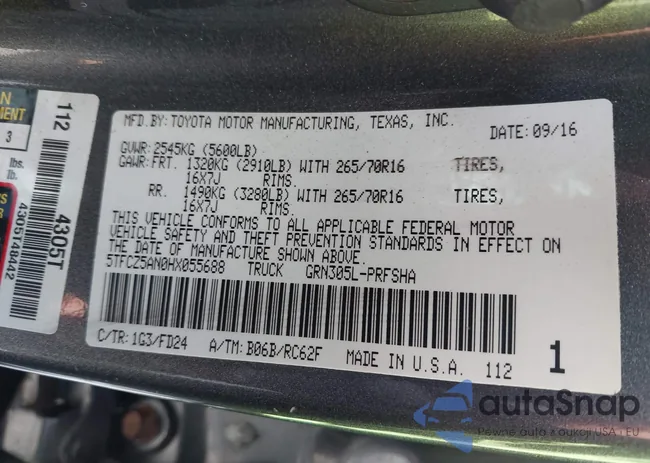 5TFCZ5AN0HX055688: 43557443