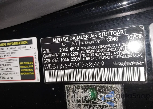 WDBTJ56H79F268749: 43557533