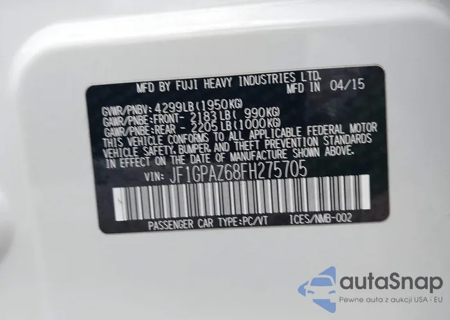 JF1GPAZ68FH275705: 43557639