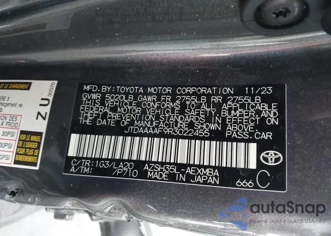 JTDAAAAF9R3022455: 43557853