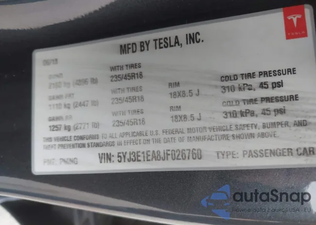 5YJ3E1EA8JF026760: 43556976