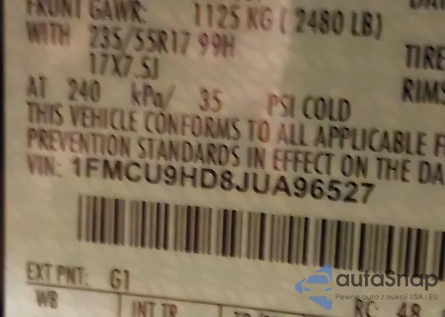 1FMCU9HD8JUA96527: 43557032