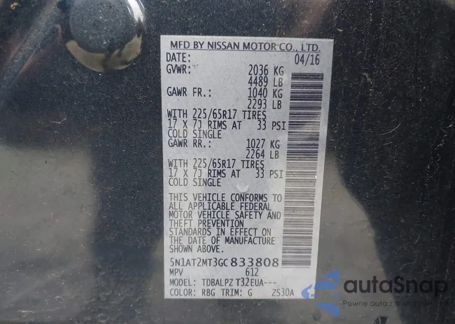 5N1AT2MT3GC833808: 43557085