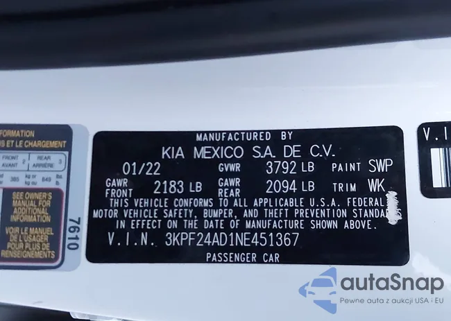 3KPF24AD1NE451367: 43557122