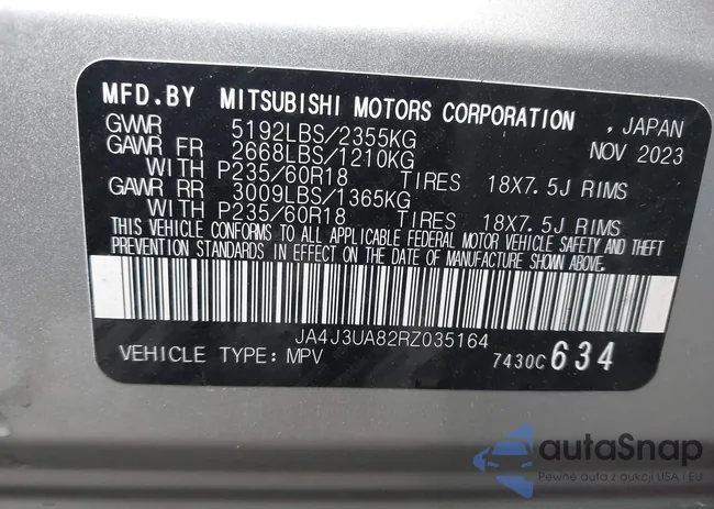 JA4J3UA82RZ035164: 43558399