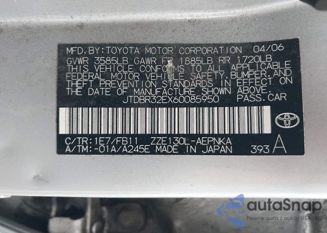 JTDBR32EX60085950: 43558472