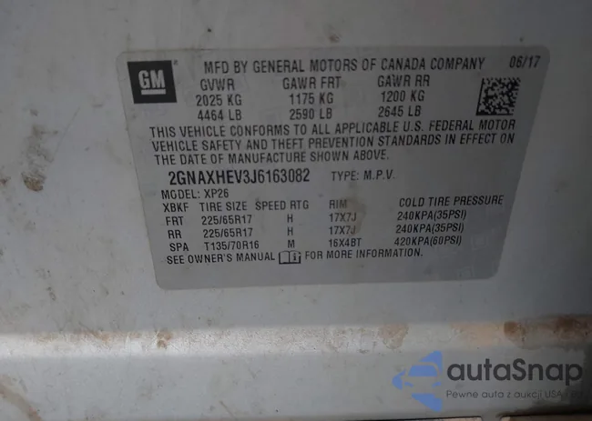 2GNAXHEV3J6163082: 43558599